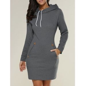 Long Sleeve Hoodie Dress (S)